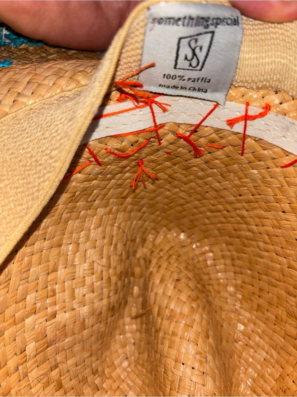 Bohemian Gypsy Queen Embroidered Raffia Straw Hat Fringe Brim medium - Picture 2 of 12